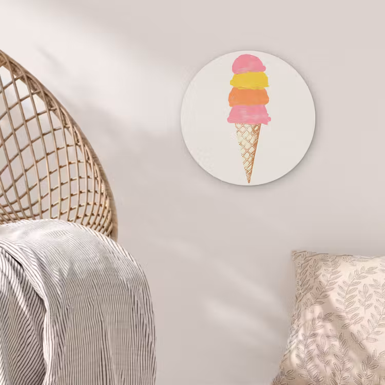 Schepijs - Hoorntje - Illustratie - Minimalistisch Akoestische PET Vilt - Rond klein -sfeer4