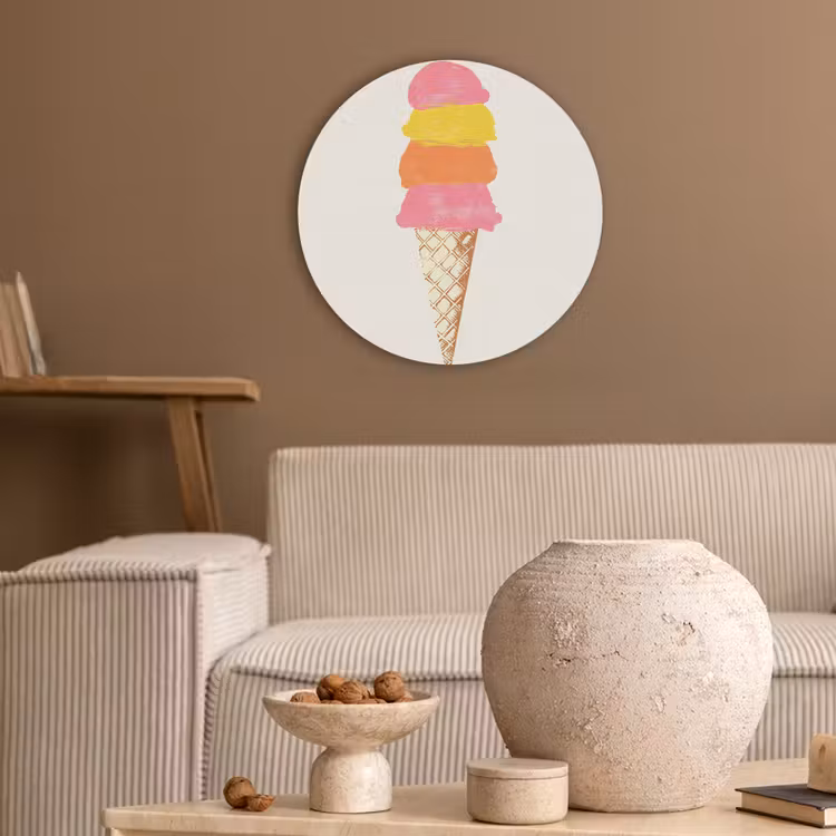 Schepijs - Hoorntje - Illustratie - Minimalistisch Akoestische PET Vilt - Rond klein -sfeer1