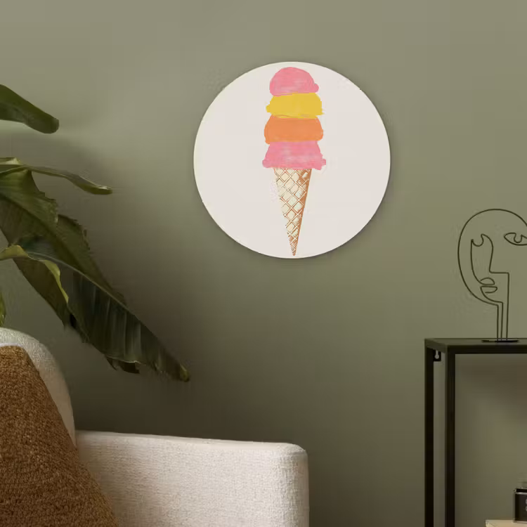Schepijs - Hoorntje - Illustratie - Minimalistisch Akoestische PET Vilt - Rond klein -sfeer2