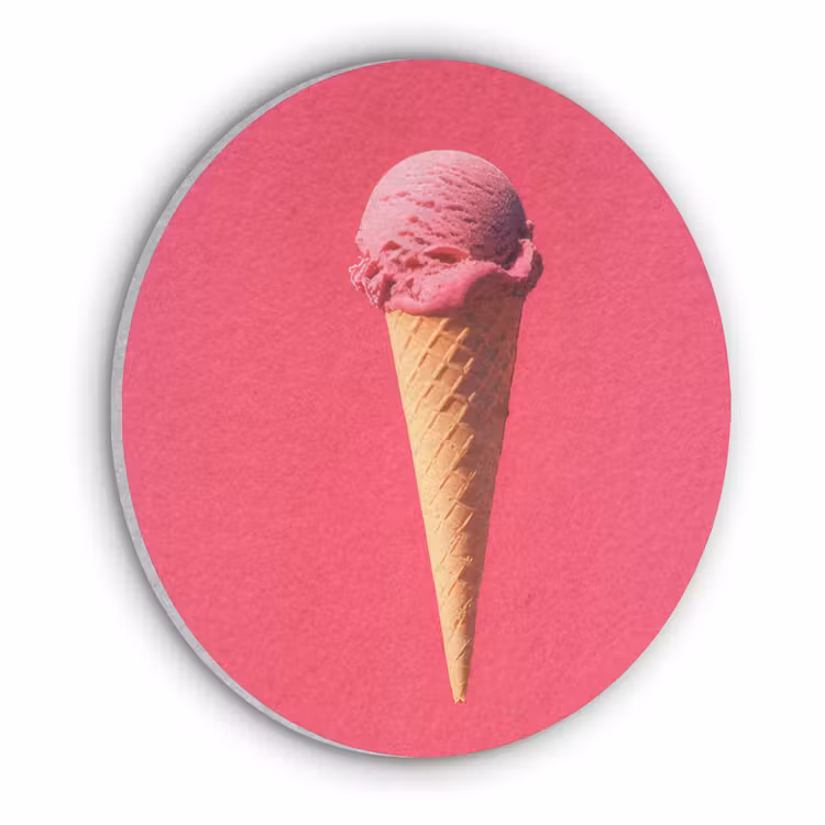 Schepijs - Roze - Hoorntje Akoestische PET Vilt - Rond klein -3d