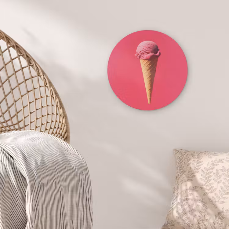 Schepijs - Roze - Hoorntje Akoestische PET Vilt - Rond klein -sfeer4