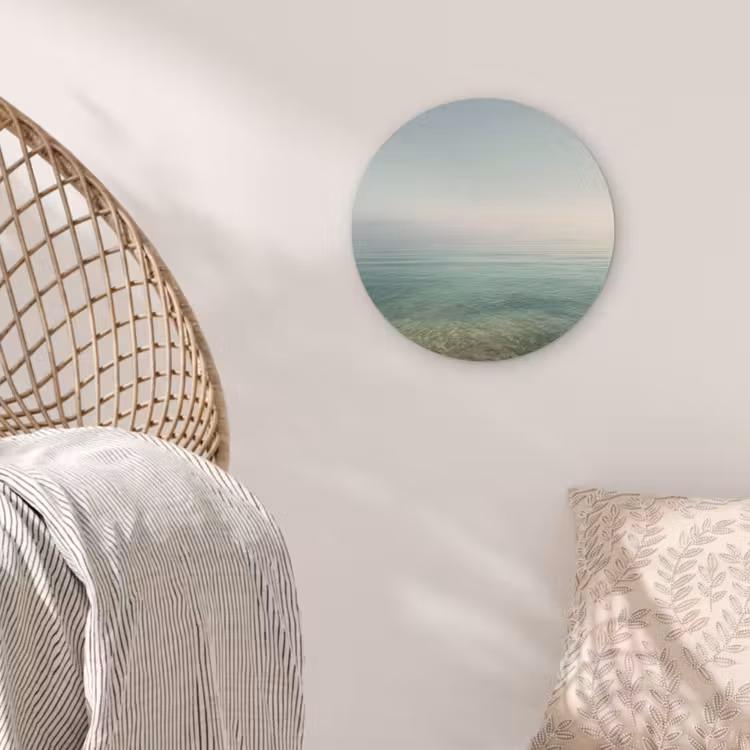 Zee - Horizon - Blauw - Mist Akoestische PET Vilt - Rond klein -sfeer4