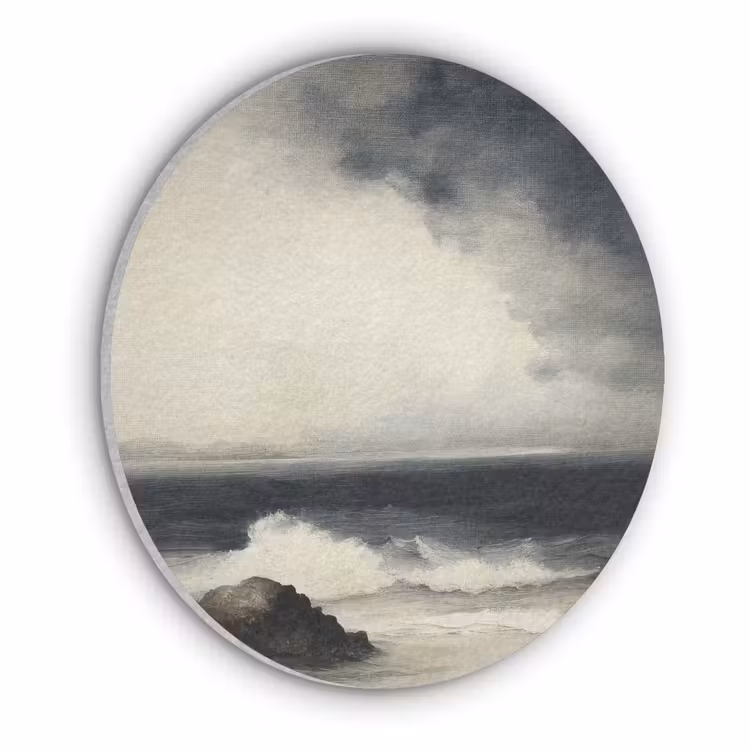 Zee - Rotsen - Storm Akoestische PET Vilt - Rond klein -3d