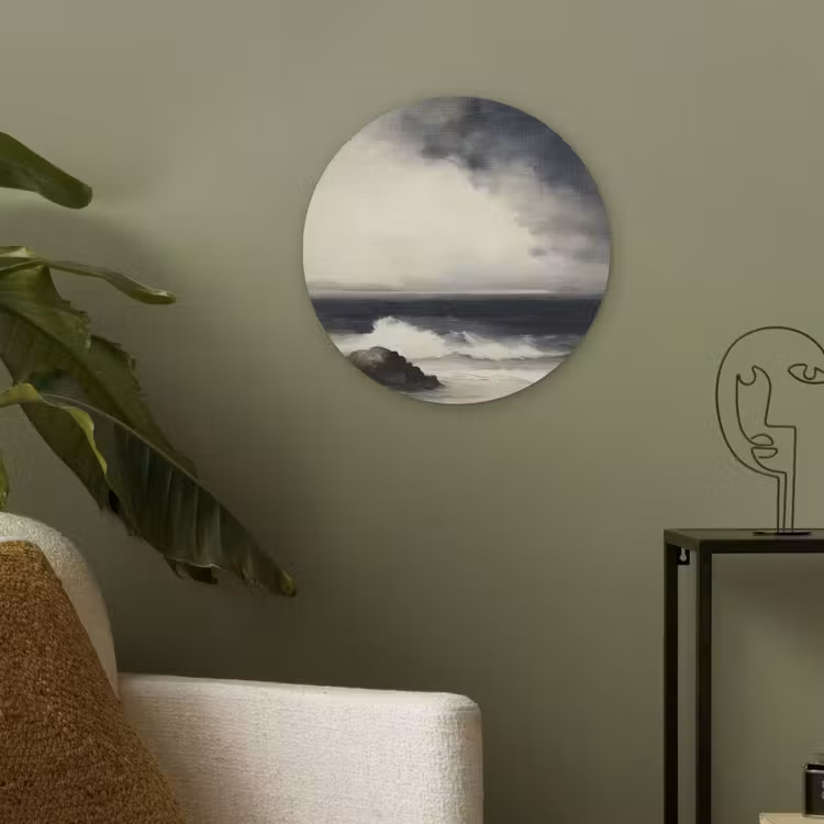 Zee - Rotsen - Storm Akoestische PET Vilt - Rond klein -sfeer2