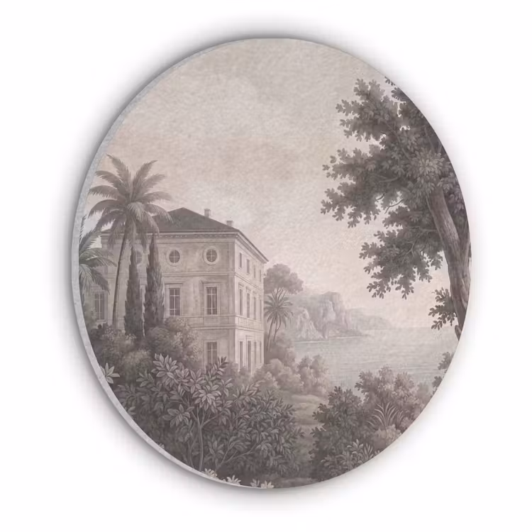 Zee - Villa - Beige Akoestische PET Vilt - Rond klein -3d