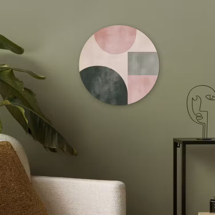Vormen - Abstract - Cirkel - Zwart Akoestische PET Vilt - Rond klein -sfeer2