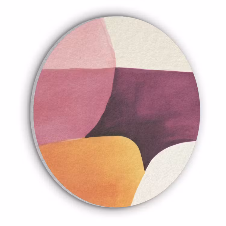 Vormen - Abstract - Kleurrijk Akoestische PET Vilt - Rond klein -3d