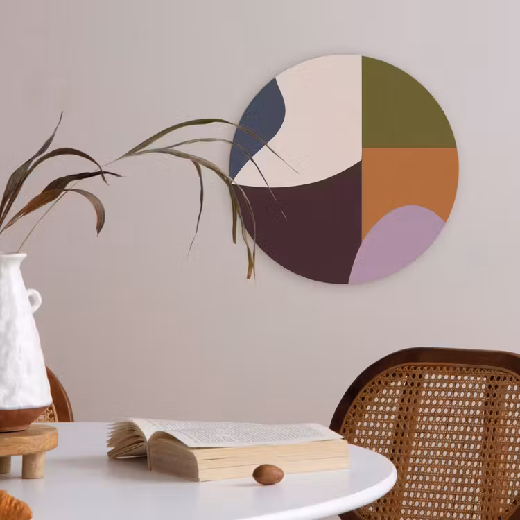 Vormen - Abstract - Kleuren - Vierkant Akoestische PET Vilt - Rond klein -sfeer3
