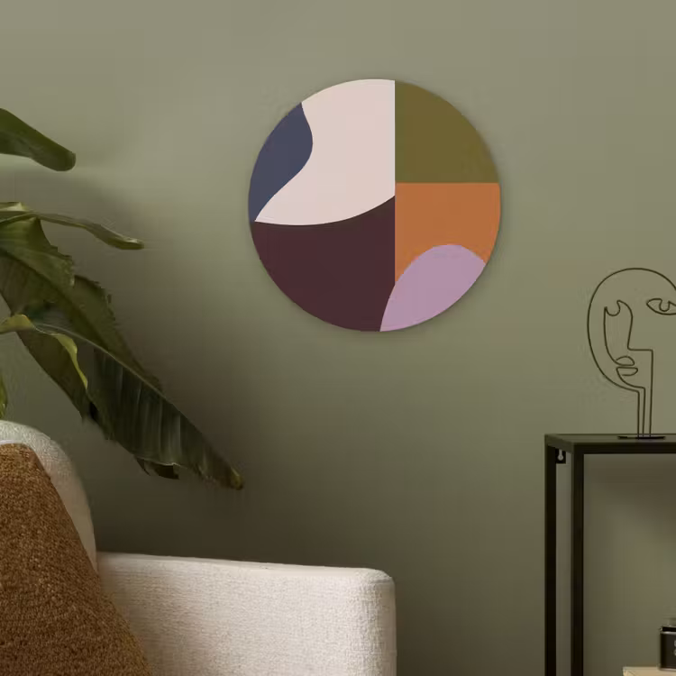 Vormen - Abstract - Kleuren - Vierkant Akoestische PET Vilt - Rond klein -sfeer2