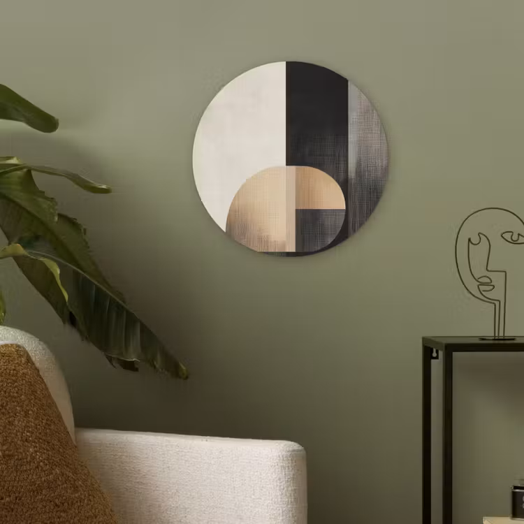 Vormen - Modern - Zwart Akoestische PET Vilt - Rond klein -sfeer2