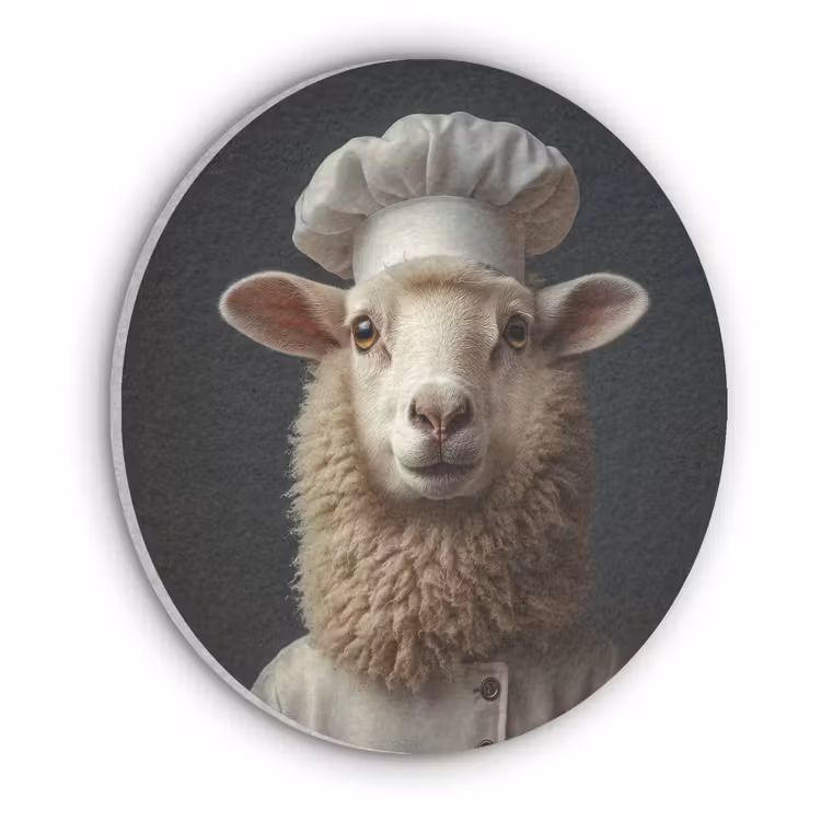 Schaap - Wol - Kok Akoestische PET Vilt - Rond klein -3d