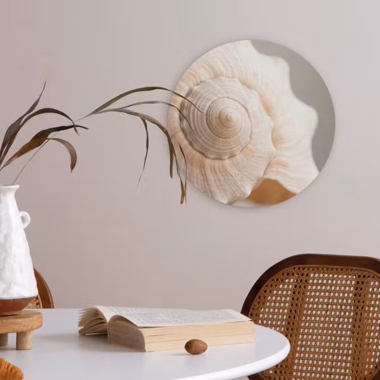 Schelp - Detail - Beige Akoestische PET Vilt - Rond klein -sfeer3