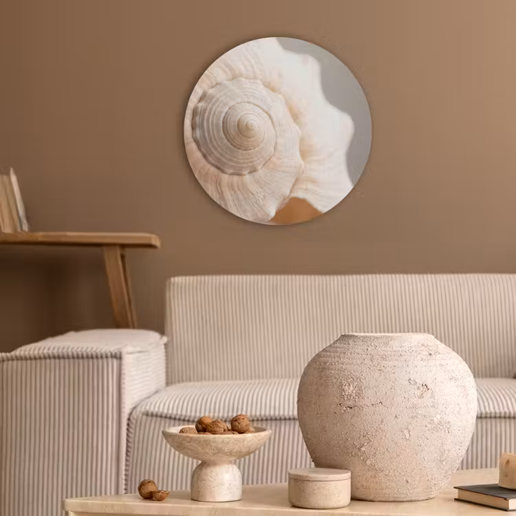 Schelp - Detail - Beige Akoestische PET Vilt - Rond klein -sfeer1