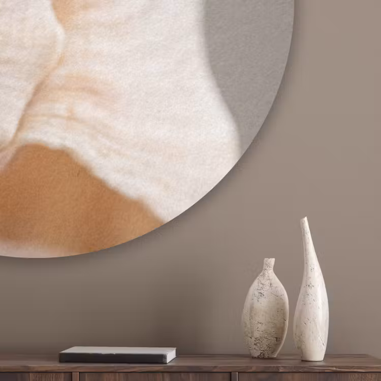 Schelp - Detail - Beige Akoestische PET Vilt - Rond klein -sfeer5_closeup