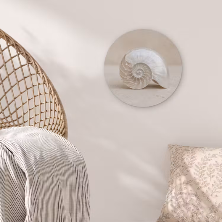 Schelp - Spiraal - Beige Akoestische PET Vilt - Rond klein -sfeer4
