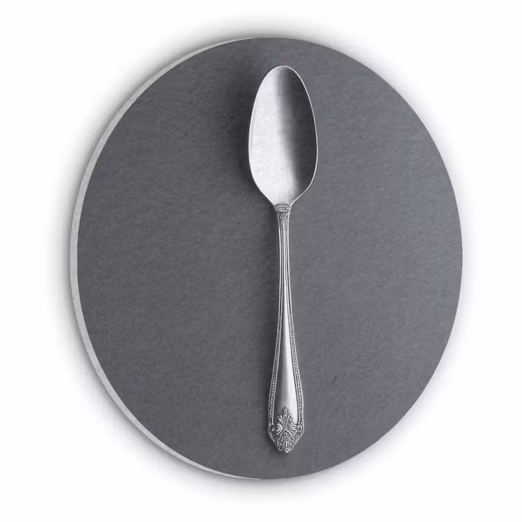 Zilver - Metaal - Lepel Akoestische PET Vilt - Rond klein -3d