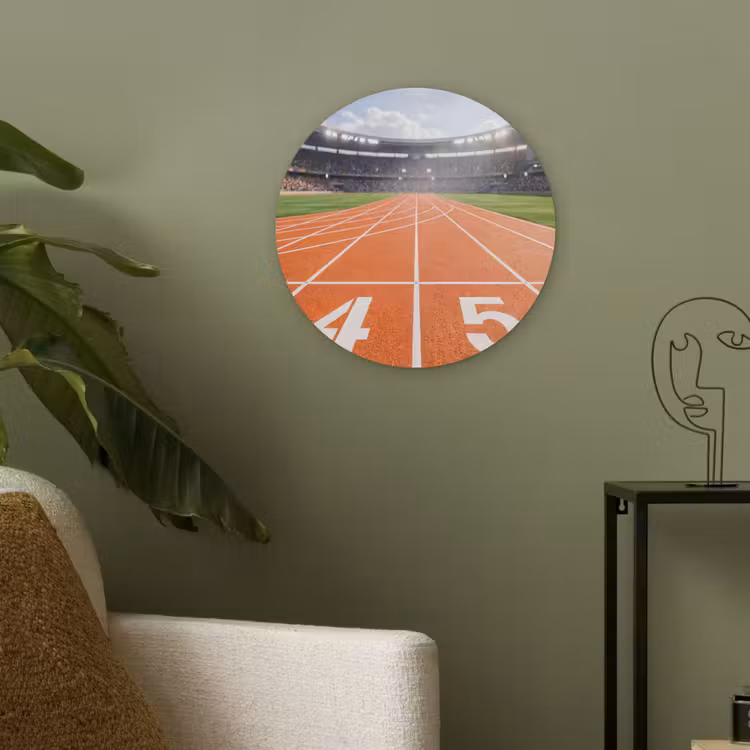 Sintelbaan - Stadion - Sport -Oranje Akoestische PET Vilt - Rond klein -sfeer2