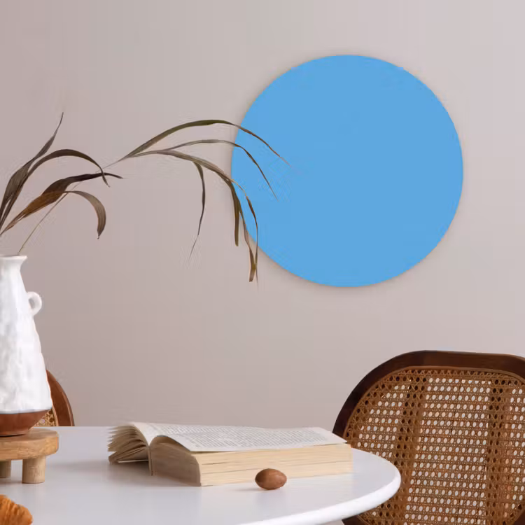 Sky - Blue - Blauw Akoestische PET Vilt - Rond klein 838 -sfeer3