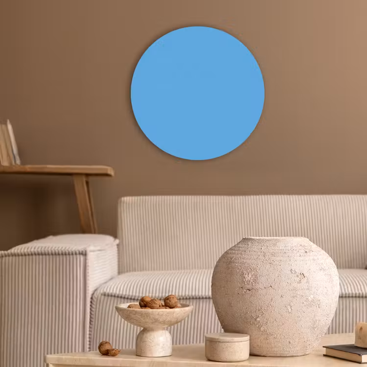 Sky - Blue - Blauw Akoestische PET Vilt - Rond klein 838 -sfeer1