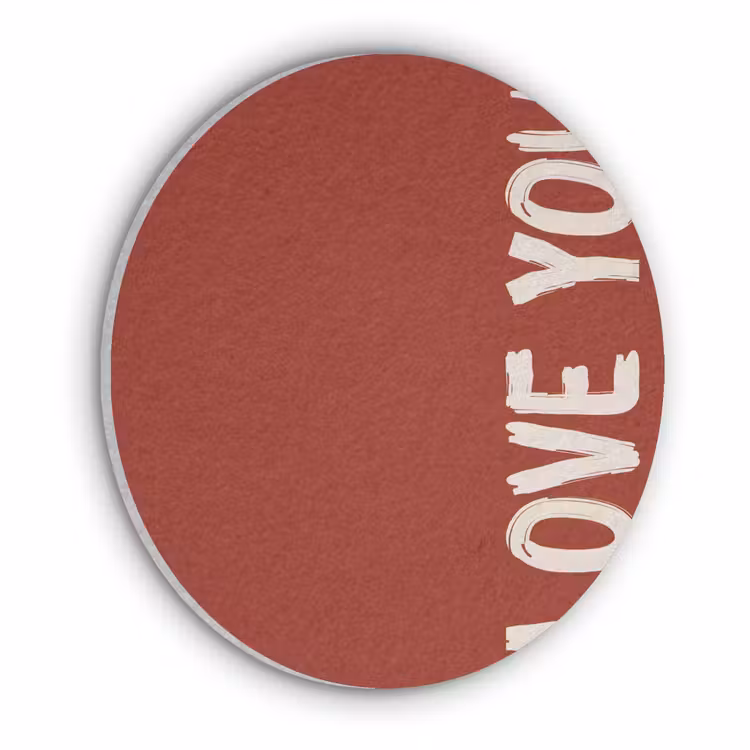 Schuin - Loveyou - Rood Akoestische PET Vilt - Rond klein -3d