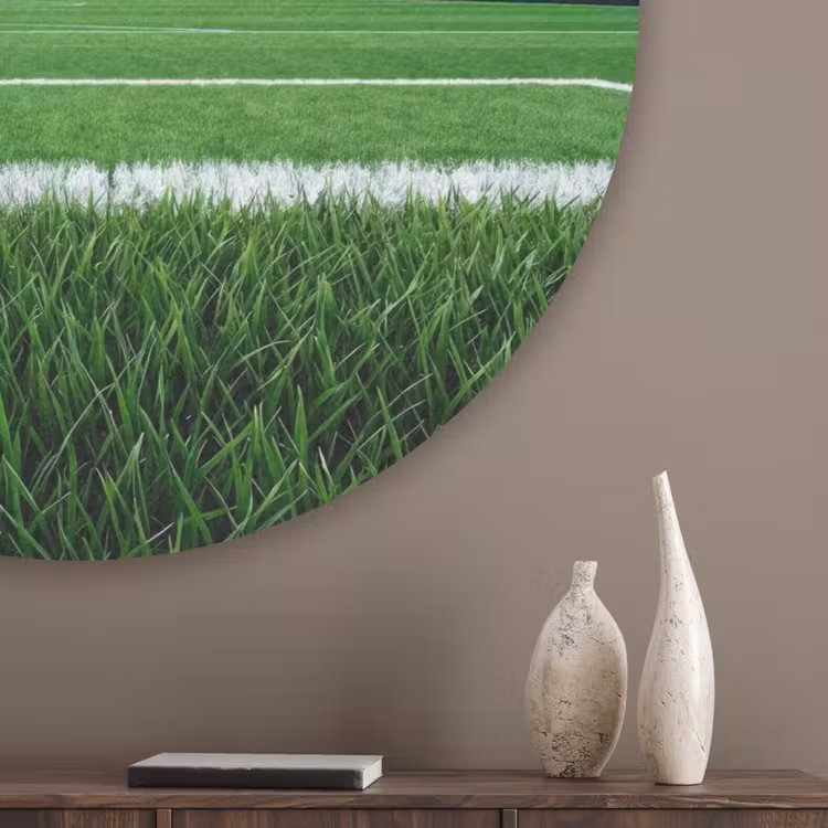 Voetbal - Stadion - Sport - Groen Akoestische PET Vilt - Rond klein -sfeer5_closeup