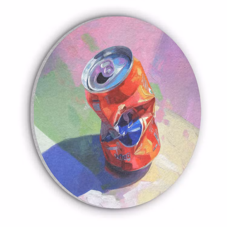 Frisdrank - Blik - Paars Akoestische PET Vilt - Rond klein -3d