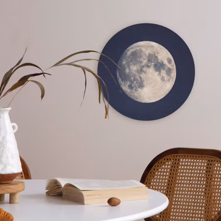 Ruimte - Maan - Kosmos Akoestische PET Vilt - Rond klein -sfeer3