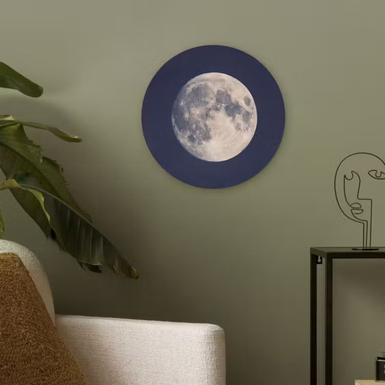 Ruimte - Maan - Kosmos Akoestische PET Vilt - Rond klein -sfeer2