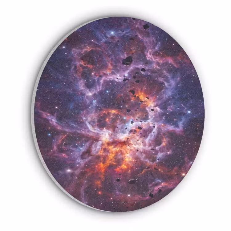 Space - Stars - Abstract - Colorful Akoestische PET Vilt - Rond klein -3d