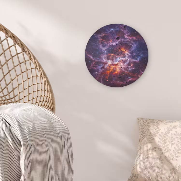 Space - Stars - Abstract - Colorful Akoestische PET Vilt - Rond klein -sfeer4