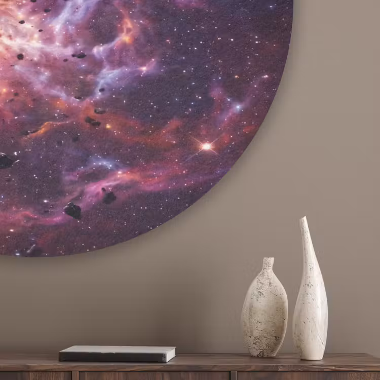 Space - Stars - Abstract - Colorful Akoestische PET Vilt - Rond klein -sfeer5_closeup