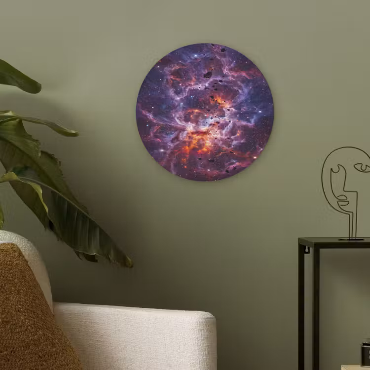 Space - Stars - Abstract - Colorful Akoestische PET Vilt - Rond klein -sfeer2