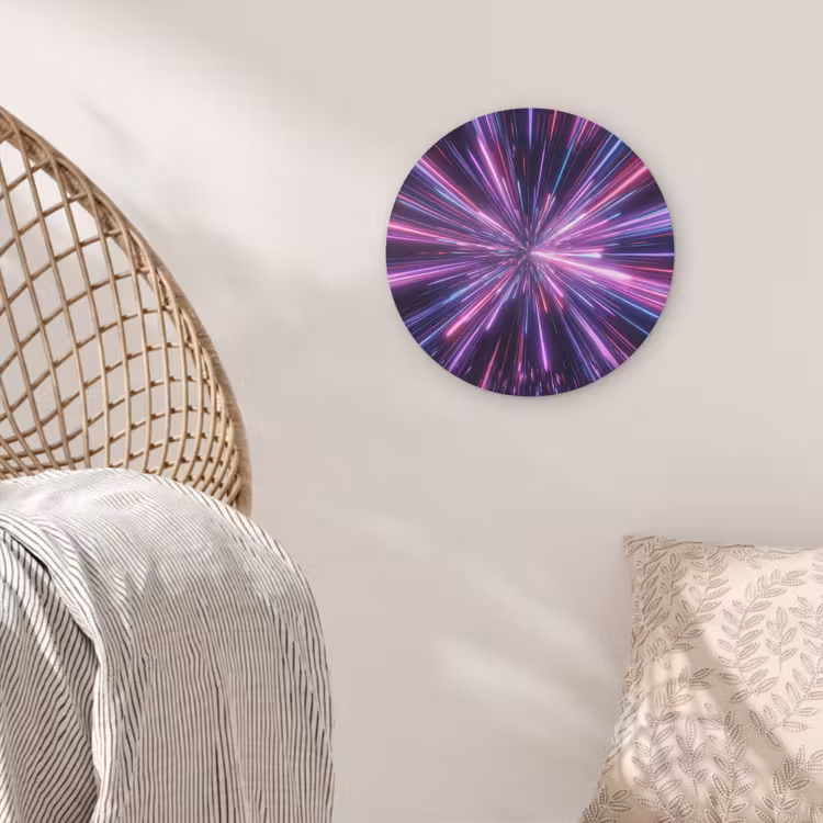 Lichtsnelheid - Ruimte - Roze - Paars Akoestische PET Vilt - Rond klein -sfeer4
