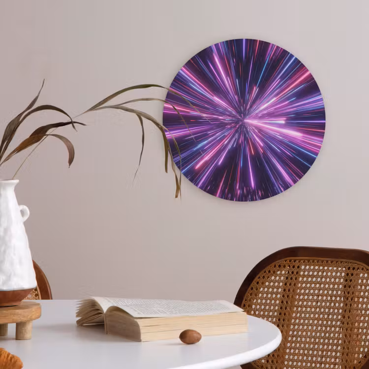 Lichtsnelheid - Ruimte - Roze - Paars Akoestische PET Vilt - Rond klein -sfeer3