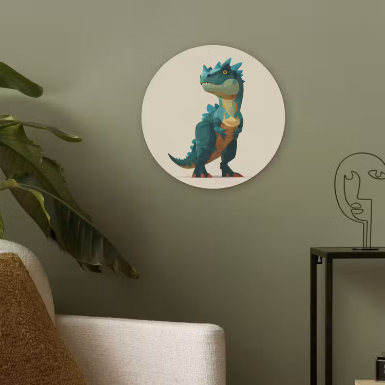 Stekels - Dino - Blauw - Gespierd Akoestische PET Vilt - Rond klein -sfeer2