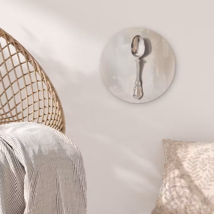 Lepel - Verf - Zilver Akoestische PET Vilt - Rond klein -sfeer4