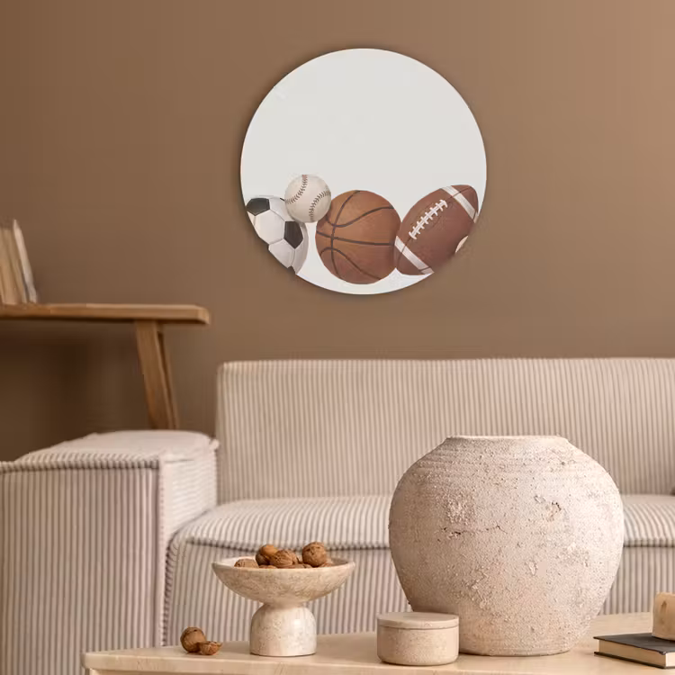 Sport - Ballen - Illustratie Akoestische PET Vilt - Rond klein -sfeer1