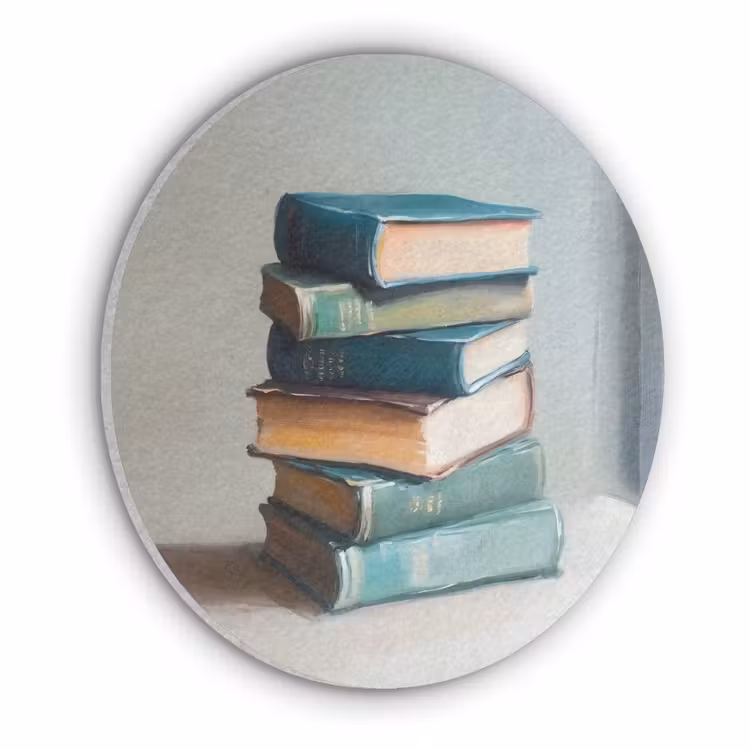 Stapel - Boeken - Groen - Daglicht Akoestische PET Vilt - Rond klein -3d