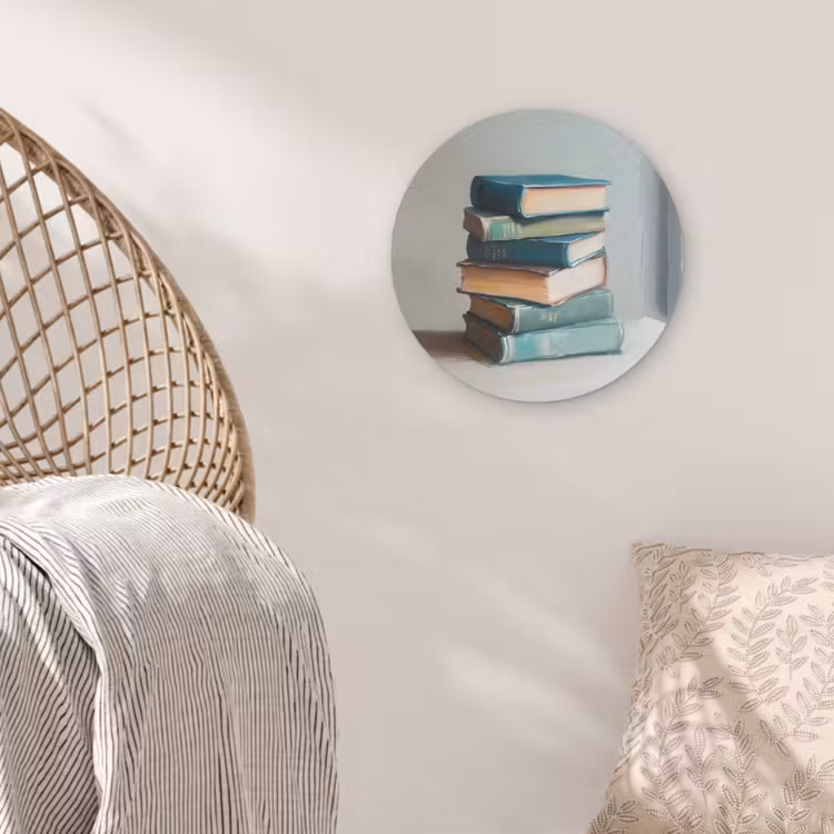 Stapel - Boeken - Groen - Daglicht Akoestische PET Vilt - Rond klein -sfeer4