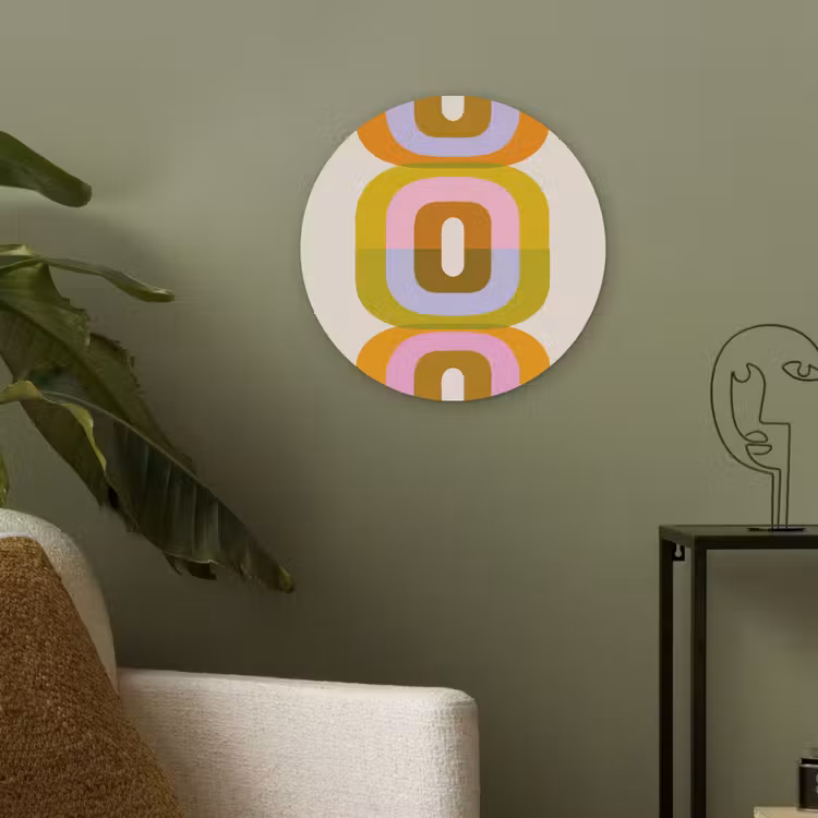 Stapel - Vormen - Geblokt - Oranje Akoestische PET Vilt - Rond klein -sfeer2