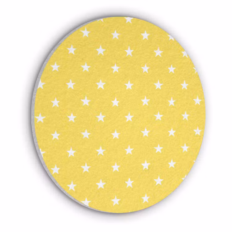 Sterren - Patroon - Minimalistisch - Geel Akoestische PET Vilt - Rond klein 838 -3d