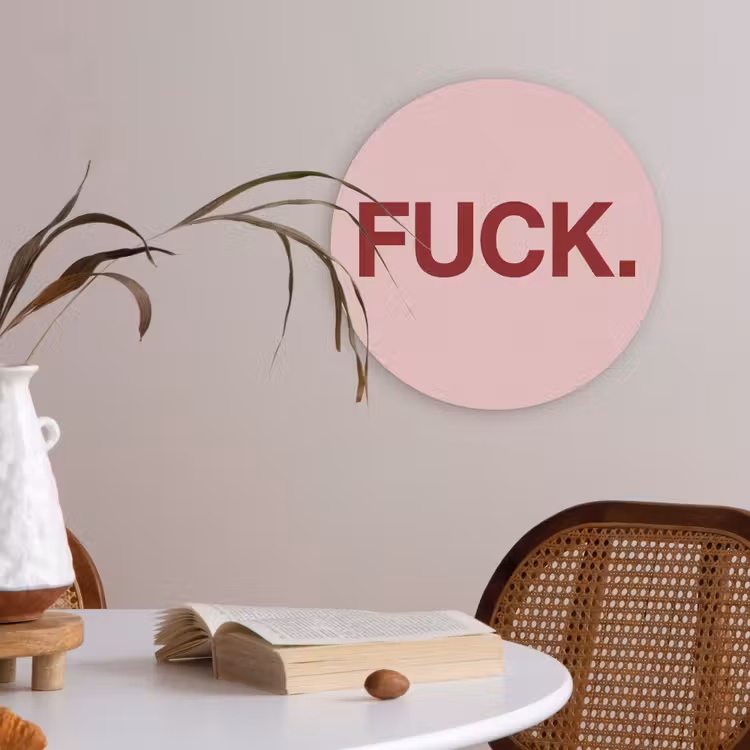 Statement - Krachtig - Roze Akoestische PET Vilt - Rond klein -sfeer3
