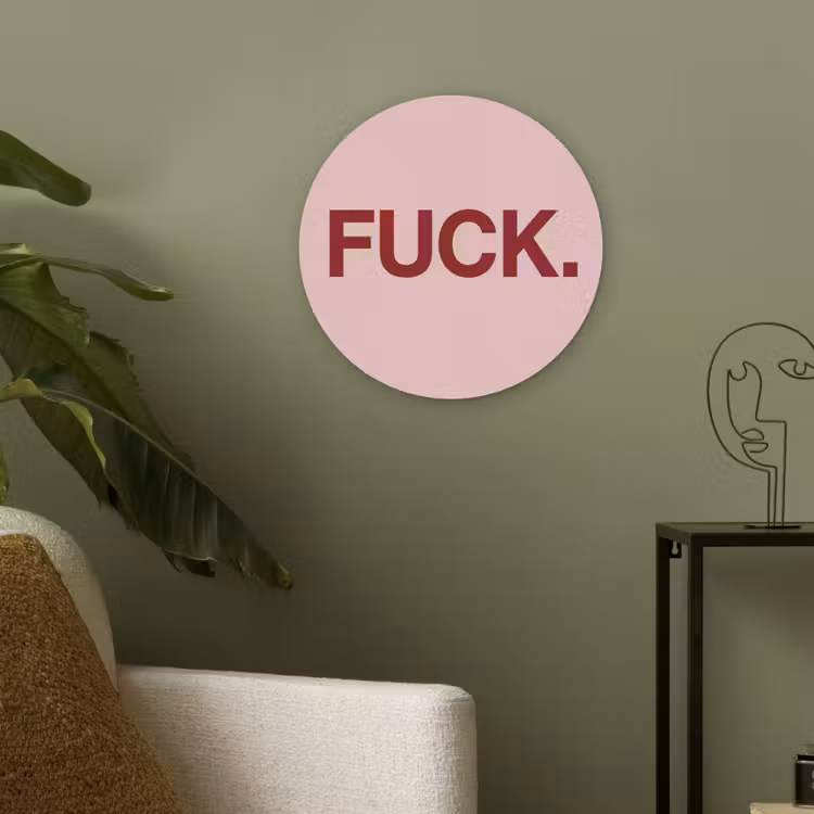 Statement - Krachtig - Roze Akoestische PET Vilt - Rond klein -sfeer2