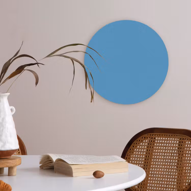 Steel - Blue - Blauw Akoestische PET Vilt - Rond klein 838 -sfeer3