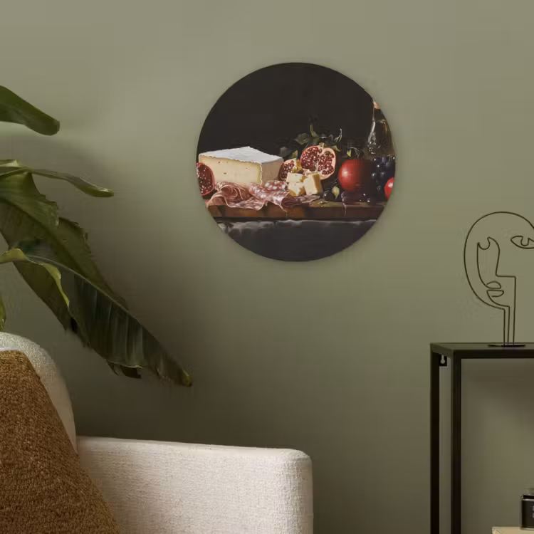 Stilleven - Vintage - Borrelplank Akoestische PET Vilt - Rond klein -sfeer2