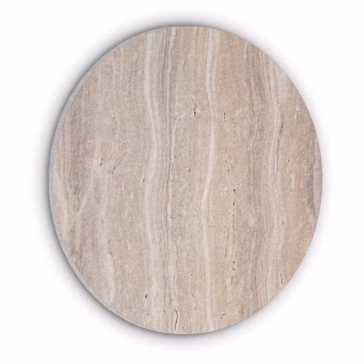 Steen - Patroon - Textuur - Natuurlijk - Beige Akoestische PET Vilt - Rond klein -3d