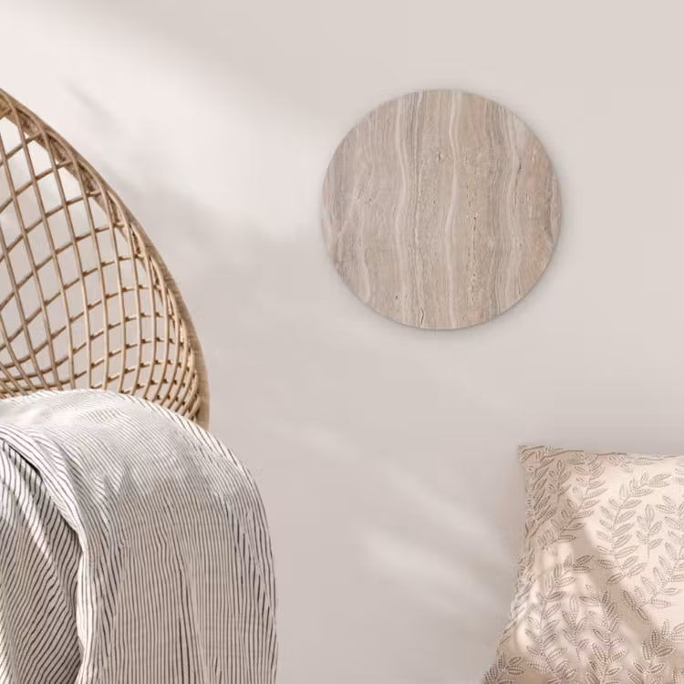 Steen - Patroon - Textuur - Natuurlijk - Beige Akoestische PET Vilt - Rond klein -sfeer4