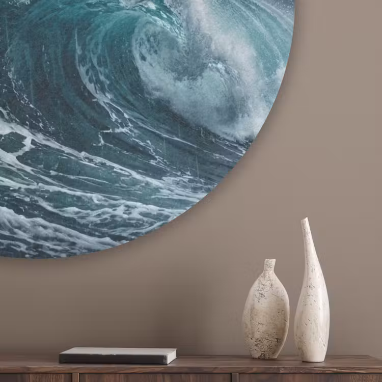 Storm - Badeend - Golven Akoestische PET Vilt - Rond klein -sfeer5_closeup