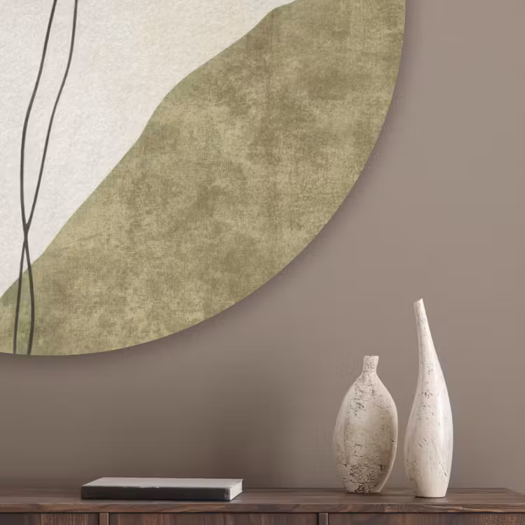 Zon - Abstract - Takken - Oranje Akoestische PET Vilt - Rond klein -sfeer5_closeup