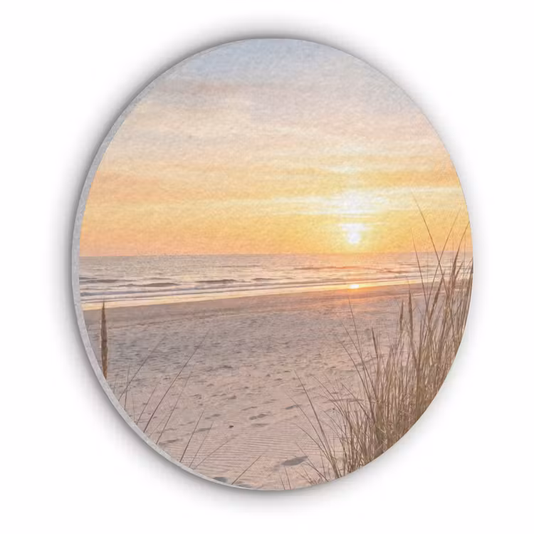 Zonsondergang - Duinen - Zee Akoestische PET Vilt - Rond klein -3d